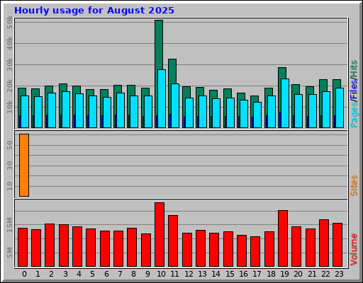 Hourly usage for August 2025